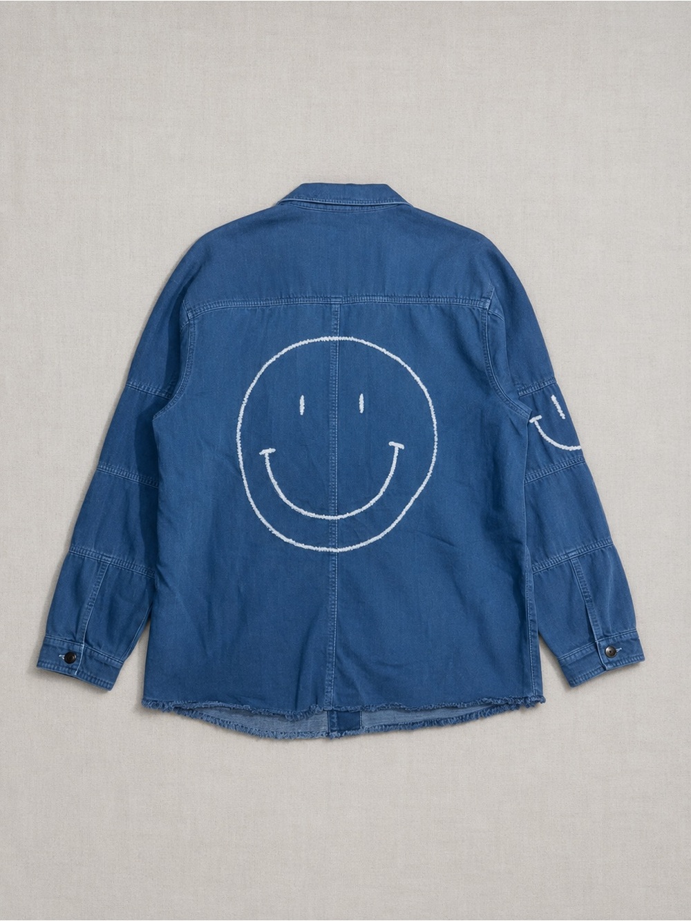 Elan Light Blue Smiley Face Button Down